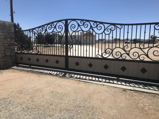 Elegant ranch style gate and security door - These gates were made all customized!! The two tone color was something new and cane out so beautiful!! The family could not be happier with the outcome!!! Elegant ranch style gate and security door - These gates were made all customized!! The two tone color was something new and cane out so beautiful!! The family could not be happier with the outcome!!!