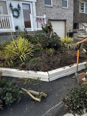 Retaining wall - This was a wood retaining wall that we replaced with our choice of brick Retaining wall - This was a wood retaining wall that we replaced with our choice of brick