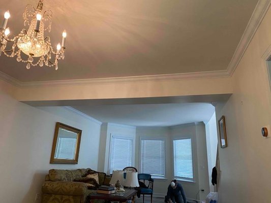Water Damage Repair - Client had water damage in their living room ceiling Water Damage Repair - Client had water damage in their living room ceiling