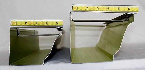 Gutter upgrades - Larger is better that undersized gutters. Downspout size is also critical. 3x4" downspouts can hand 2x the water volume that the smaller 2x3" can. Gutter upgrades - Larger is better that undersized gutters. Downspout size is also critical. 3x4" downspouts can hand 2x the water volume that the smaller 2x3" can.