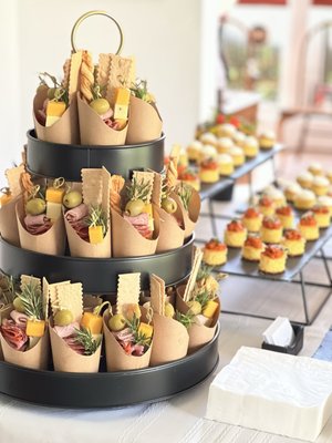 Randy's Birthday Party - This was fun project where food was not served in the traditional catering manner. For this event, we took a little spin on Hors D'oeuvres (small finger food bites). We crafted the Hors D'oeuvres to resemble popular entrees! Our team was honored to be part of this lovely gathering!
Please call us anytime during our business hours or fill out our contact form on our website! Randy's Birthday Party - This was fun project where food was not served in the traditional catering manner. For this event, we took a little spin on Hors D'oeuvres (small finger food bites). We crafted the Hors D'oeuvres to resemble popular entrees! Our team was honored to be part of this lovely gathering!
Please call us anytime during our business hours or fill out our contact form on our website!