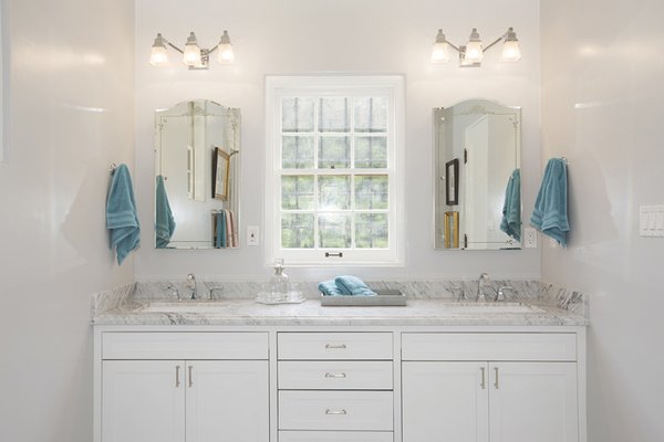 Luxury Bathroom Remodel - The old bathroom has no enough nature light and the sink looks very old style and hard to clean them. So we designed to have a bigger vanity base for a double sink cabinet and install two more lights to make sure they have more light. For the bathtub, we change the layout and make it as a walk in shower with full height glass so it makes the bathroom look bigger and modern. Luxury Bathroom Remodel - The old bathroom has no enough nature light and the sink looks very old style and hard to clean them. So we designed to have a bigger vanity base for a double sink cabinet and install two more lights to make sure they have more light. For the bathtub, we change the layout and make it as a walk in shower with full height glass so it makes the bathroom look bigger and modern.