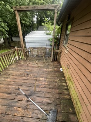 Deck Removal - Deck Demolished and hauled away. Deck Removal - Deck Demolished and hauled away.