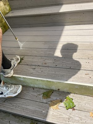 Exterior Cleaning - This customer’s home had green, black, mold and dirt and was in need of a good pressure washing. Exterior Cleaning - This customer’s home had green, black, mold and dirt and was in need of a good pressure washing.