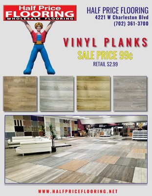 Vinyl Planks Starting at 99cents - OPEN 7 DAYS A WEEK
