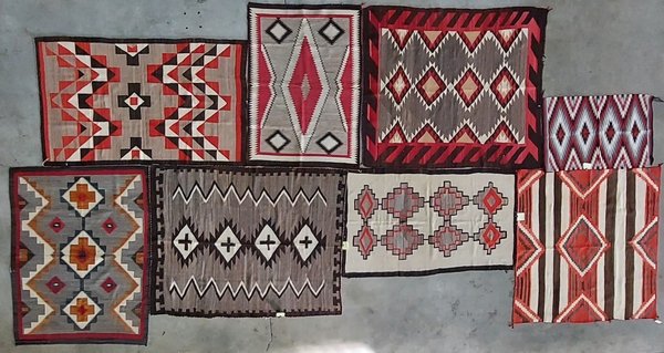 Custom Rug Work - Art of Connecting Rugs.
Our client has been collecting these antique Navajos and was looking to create a unique shaped design by connecting them together.
So we made it happen.