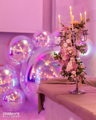 Wonder Spheres - # ✨🪩 Wonder Spheres Summary 🪩✨

**The Big Idea** 💫
Wonder Spheres are premium giant inflatable chrome mirror balls, made by Sparky's Balloons, the Bay Area's leading maker of reusable inflatable event decor. They're trusted by event planners, brands, celebrities, and the Bay Area community. 🌉

**Why They Shine** 🌟
♻️ **Reusable:** Inflate, deflate, fold, store, repeat. Customers use the same spheres for years.
💪 **Durable:** Two layer PVC and mylar construction with metal ring attachment points, weather resistant for indoor and outdoor use.
🏆 **Professional grade:** Sizes from 20 inches up to 8 feet, used at celebrity events, by pro planners, and in commercial spaces worldwide.
🎨 **Customizable:** Custom colors, sizes, logos, prints, and ring placements, all designable in the [online configurator](https://sparkysballoons.com).
🎈 **Long lasting inflation:** A smart valve system keeps them inflated for weeks to months, not hours like cheap alternatives.

**The Collection** 🪩
✨ **Wonder Spheres:** Chrome mirror spheres in 12+ colors, from 20 inches up to 8 feet.
⚽ **Wonder Spheres Sports Balls:** Giant footballs, basketballs, soccer balls, baseballs, and golf balls.
💖 **Wonder Hearts:** Chrome heart shaped inflatables for weddings, Valentine's Day, and romantic events.
🎨 **Design Your Own:** Full customization through the configurator.

**Who Loves Them** 🥂
🎤 Event planners and designers for galas, launches, activations, and trade shows
💍 Wedding and party planners for weddings, birthdays, bar and bat mitzvahs, and anniversaries
📣 Brands and agencies for experiential marketing, pop ups, and retail displays
🏨 Commercial spaces like hotels, restaurants, shopping centers, and museums
🏡 Homeowners for backyard parties, pool decor, holiday displays, and yard art
🎬 Film and photography for sets, shoots, and music videos
🌟 Celebrities and influencers for high profile events and content

Perfect, 8 feet it is everywhere now! 💫 Want a website blurb or Instagram caption next? 🎈