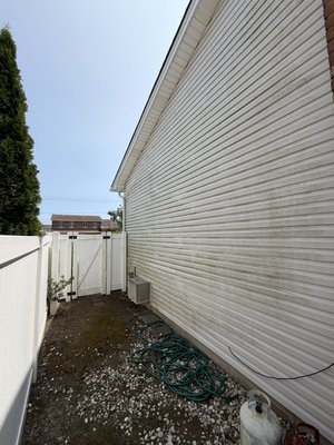 House cleaning ! - this was a house we cleaned with major buildup on the siding , we use our professional chemicals to rinse the entire house down, including all the fence around the perimeter, which made a huge difference on this job! House cleaning ! - this was a house we cleaned with major buildup on the siding , we use our professional chemicals to rinse the entire house down, including all the fence around the perimeter, which made a huge difference on this job!