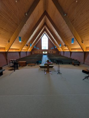 Sanctuary Lighting Project - Old, Loud buzzing fluorescent lighting upgraded in no time! We replaced all the perimeter lighting in the sanctuary with high quality, dimmable LEDs Sanctuary Lighting Project - Old, Loud buzzing fluorescent lighting upgraded in no time! We replaced all the perimeter lighting in the sanctuary with high quality, dimmable LEDs