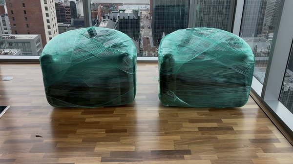 White Glove Chair Delivery - The job starts before the truck moves. Every piece we transport is professionally wrapped and protected to minimize the risk of damage during handling and transportation. These high-end accent chairs were carefully secured and prepared for delivery, giving our customer peace of mind every step of the way. Quality protection. Professional handling. Reliable delivery. That's the Optimum Express Moving standard. White Glove Chair Delivery - The job starts before the truck moves. Every piece we transport is professionally wrapped and protected to minimize the risk of damage during handling and transportation. These high-end accent chairs were carefully secured and prepared for delivery, giving our customer peace of mind every step of the way. Quality protection. Professional handling. Reliable delivery. That's the Optimum Express Moving standard.