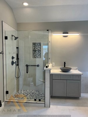 Bathroom Remodel - This Remodel was done on an old master bathroom that was dated, We helped with the design and ideas. and after this Upgrade, the homeowner was able to enjoy this nice brand-new Master bathroom, and showed the neighborhood how satisfied they were with the service as well as the result. Bathroom Remodel - This Remodel was done on an old master bathroom that was dated, We helped with the design and ideas. and after this Upgrade, the homeowner was able to enjoy this nice brand-new Master bathroom, and showed the neighborhood how satisfied they were with the service as well as the result.