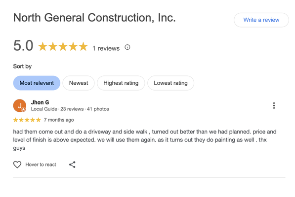 Check Out our 5-Star Reviews! - Call now for an estimate