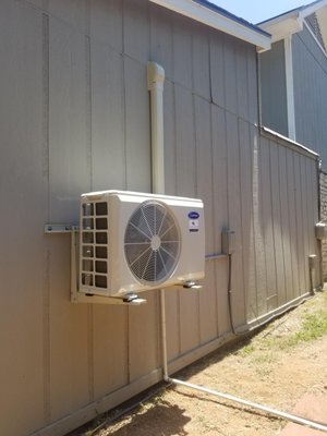 Mini Split Installation - This customer had a room divided and had no venting in the space. Team Alamo was able to solve the issue with a new mini split unit to keep the space cool.
