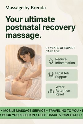 Massage by Brenda postnatal and hot stones - Massage by Brenda – Relax, Restore, Rejuvenate ✨
Take a moment for yourself and experience the healing power of touch with Massage by Brenda, where relaxation meets specialized care. Brenda offers professional massage services designed to help your body recover, unwind, and feel renewed.
Hot Stone Massage 🔥
Melt away tension with the soothing warmth of smooth heated stones. This luxurious therapy helps relax tight muscles, improve circulation, and promote deep relaxation throughout your body. The gentle heat allows for deeper muscle relief while creating a calming, stress-reducing experience.
Postnatal Massage 🤱
Designed especially for new mothers, Brenda’s postnatal massage focuses on restoring balance and comfort after childbirth. This nurturing therapy helps ease muscle soreness, reduce stress, support recovery, and encourage overall wellness during the postpartum journey. Every session is tailored to help you feel supported, relaxed, and revitalized.
Whether you're seeking deep relaxation or specialized care after pregnancy, Massage by Brenda provides a peaceful environment where your well-being comes first.
🌿 Professional Care
🌿 Relaxing Atmosphere
🌿 Personalized Sessions
Book your session today and give your body the care it deserves. Massage by Brenda postnatal and hot stones - Massage by Brenda – Relax, Restore, Rejuvenate ✨
Take a moment for yourself and experience the healing power of touch with Massage by Brenda, where relaxation meets specialized care. Brenda offers professional massage services designed to help your body recover, unwind, and feel renewed.
Hot Stone Massage 🔥
Melt away tension with the soothing warmth of smooth heated stones. This luxurious therapy helps relax tight muscles, improve circulation, and promote deep relaxation throughout your body. The gentle heat allows for deeper muscle relief while creating a calming, stress-reducing experience.
Postnatal Massage 🤱
Designed especially for new mothers, Brenda’s postnatal massage focuses on restoring balance and comfort after childbirth. This nurturing therapy helps ease muscle soreness, reduce stress, support recovery, and encourage overall wellness during the postpartum journey. Every session is tailored to help you feel supported, relaxed, and revitalized.
Whether you're seeking deep relaxation or specialized care after pregnancy, Massage by Brenda provides a peaceful environment where your well-being comes first.
🌿 Professional Care
🌿 Relaxing Atmosphere
🌿 Personalized Sessions
Book your session today and give your body the care it deserves.