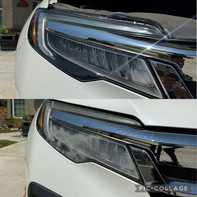 HEADLIGHT RESTORATION - Headlight restoration is the process of cleaning, sanding, and polishing your car’s headlight lenses to remove yellowing, oxidation, or cloudiness. Over time, headlights get hazy due to sun exposure, weather, and road debris, which can make them look dull and reduce nighttime visibility.
Restoration helps:
✅ Improve visibility and safety
✅ Make your car look newer
✅ Save money compared to buying new headlights HEADLIGHT RESTORATION - Headlight restoration is the process of cleaning, sanding, and polishing your car’s headlight lenses to remove yellowing, oxidation, or cloudiness. Over time, headlights get hazy due to sun exposure, weather, and road debris, which can make them look dull and reduce nighttime visibility.
Restoration helps:
✅ Improve visibility and safety
✅ Make your car look newer
✅ Save money compared to buying new headlights