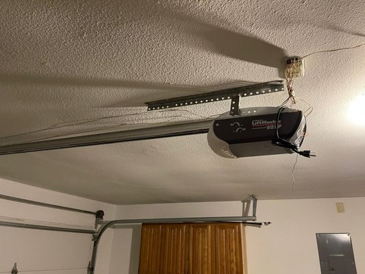 New Garage door opener - The customer had an old model that stopped working we installed a new Liftmaster opener with Wi-Fi that can be controlled from your phone via an app. She was super excited. New Garage door opener - The customer had an old model that stopped working we installed a new Liftmaster opener with Wi-Fi that can be controlled from your phone via an app. She was super excited.