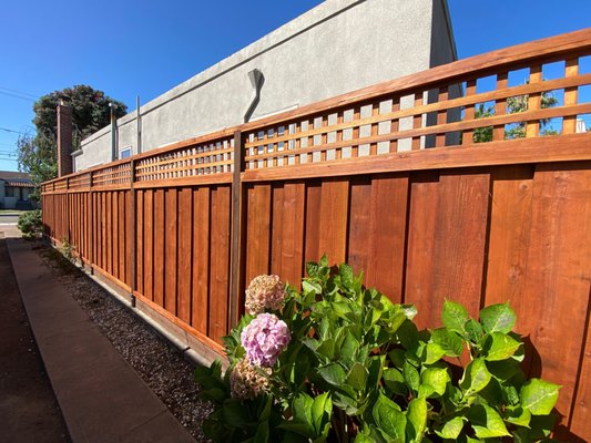 New Fence and Staining - Removal of and old fence and installation of new, sturdy and attractive fence. Work completed with precision an attention to detail, enhanci