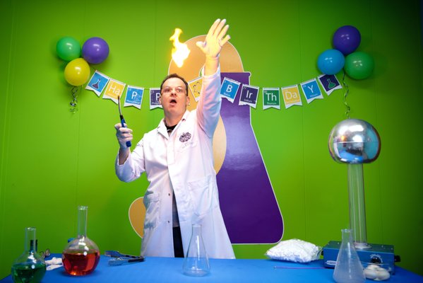 Science Parties - No mess, no stress! Whether we come to your home or a venue you choose (pizza parlor, condo clubhouse, public park, etc), our Mad Scientists take care of set-up and clean-up so that you can enjoy the demonstrations along with your child. Be amazed by spectacular chemical reactions, rocket launches, plasma balls, ooey, gooey slime and so much more! Science Parties - No mess, no stress! Whether we come to your home or a venue you choose (pizza parlor, condo clubhouse, public park, etc), our Mad Scientists take care of set-up and clean-up so that you can enjoy the demonstrations along with your child. Be amazed by spectacular chemical reactions, rocket launches, plasma balls, ooey, gooey slime and so much more!
