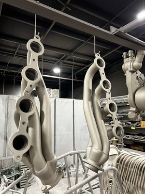 High Temp Ceramic Coatings - Powder coating is not the only thing we do here, leave the factory finish in the trash on your exhaust systems. If you want a full protected exhaust that won’t burn or chip off you want Cerakote as your option, being able to withstand temps up to 1800° this is perfect to make sure your headers always look amazing when you pop the hood