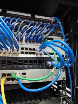 Does your server rack look like a "bird's nest" of cables, or is it engineered for performance? - In this photo you can see the results of a professional structured cabling installation. By utilizing quality Cat.6 cabling, proper patch panel termination, and strategic cable management, we ensure that every connection is secure, easy to trace, and optimized for maximum uptime.
For growing businesses, organized infrastructure isn't just about aesthetics—it’s about:
Reliability: Reducing the risk of accidental disconnects or signal interference.
Scalability: Making it simple to add new devices or troubleshoot issues without the headache of untangling a mess.
Efficiency: Improving airflow and keeping your hardware running cooler and longer.
Whether you need a full server room clean-up or a new office network build-out, C.R.I.T. (Communications Resources Innovations and Technologies) provides the technical expertise to keep your business connected.
Ready to upgrade your infrastructure?
Send us a message for a consultation on your next network project! Does your server rack look like a "bird's nest" of cables, or is it engineered for performance? - In this photo you can see the results of a professional structured cabling installation. By utilizing quality Cat.6 cabling, proper patch panel termination, and strategic cable management, we ensure that every connection is secure, easy to trace, and optimized for maximum uptime.
For growing businesses, organized infrastructure isn't just about aesthetics—it’s about:
Reliability: Reducing the risk of accidental disconnects or signal interference.
Scalability: Making it simple to add new devices or troubleshoot issues without the headache of untangling a mess.
Efficiency: Improving airflow and keeping your hardware running cooler and longer.
Whether you need a full server room clean-up or a new office network build-out, C.R.I.T. (Communications Resources Innovations and Technologies) provides the technical expertise to keep your business connected.
Ready to upgrade your infrastructure?
Send us a message for a consultation on your next network project!