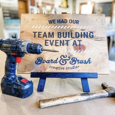 Corporate Team Building Party - Welcome! This is an invite-only DIY workshop sponsored by your company to provide the perfect opportunity for your team to socialize, collaborate, and have fun! Select a wood project from the available options for your group. We provide all the materials and instruct you step-by-step to create a beautiful piece for your home or for a gift. Choose from a variety of paint and wood stain colors in the workshop. Pre-registration is required, we look forward to seeing you soon!