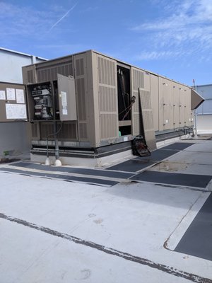 Local College - This system is on top of a local college. Multiple companies had gone out and could not get the system to cool the building. Went out and used a metering device to check the components and found a few pieces that needed to be replaced. The library was able to be cooled after the repair, and students and staff were able to work and study in comfort.