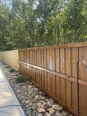 Privacy Installation & Staining - This customer asked for privacy fence and was looking for someone to do staining for it after we were done. We were excited to tell them not only will we install it, but we can do the staining as well! The job was recently completed and the customer said they were in love with this! Privacy Installation & Staining - This customer asked for privacy fence and was looking for someone to do staining for it after we were done. We were excited to tell them not only will we install it, but we can do the staining as well! The job was recently completed and the customer said they were in love with this!