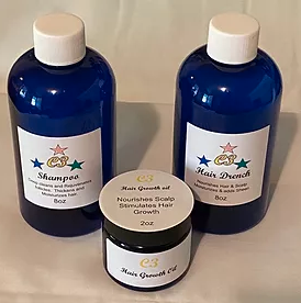 C3 Hair Growth Products - C3 Hair Growth Products are designed with Caring, Confidence and Courage in mind for hair care needs.  Natural herbal products with mild fragrance.  The hair growth line is good for women, men and Children.  C3 is for your positive progress, whether you have a hair loss, thinning, slow growth or just want longer stronger hair.   Our line includes Shampoo, Conditioner, Hair oil and Beard Oil.  These products are economically priced.  

​