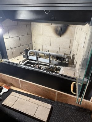 Fireplace Repair and Cleaning - This was done and a fireplace that stopped working over a long period of time of not being in regular use. Customer also requested a thorough cleaning of the logs, burner, front glass, and back wall. Fireplace Repair and Cleaning - This was done and a fireplace that stopped working over a long period of time of not being in regular use. Customer also requested a thorough cleaning of the logs, burner, front glass, and back wall.