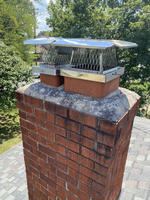 Relining Fireplace & furnace flue - Relining both flues was essential for safely using the fireplace and ensuring the water heater and furnace are venting poisonous gasses properly.