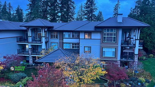 White Rock Complex Exterior Refresh - In the scenic neighborhood of White Rock, BC, our skilled team at Painting Buddies undertook the revitalization of two buildings within a residential complex. Focusing on exterior trims and poles, we brought a fresh, clean look to the structures. Over the course of one month, 4-5 dedicated team members meticulously worked to ensure every detail was perfected, resulting in highly satisfied customers.