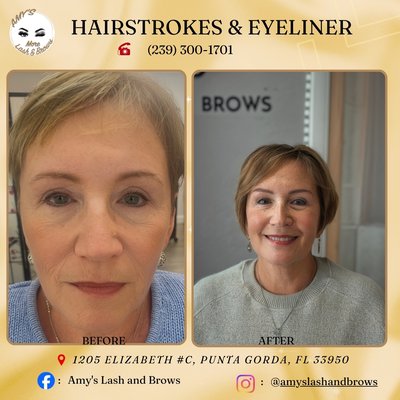 Brows, Eyeliner & Lip Blush - Complete permanent makeup makeover featuring eyebrows, eyeliner, and lip blush. Natural-looking results customized for each client's face shape, skin tone, and personal style.