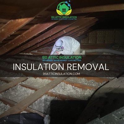 Attic insulation removal. Before and after. - We will removal 100% the old insulation and clean the attic Attic insulation removal. Before and after. - We will removal 100% the old insulation and clean the attic