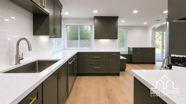 Kitchen Remodel - This complete kitchen renovation modernized the heart of the home with custom cabinetry, quartz surfaces, upgraded appliances, and a refreshed layout. Every detail was carefully planned to improve storage, workflow, and everyday functionality while delivering a clean, timeless aesthetic. The result is a bright and inviting kitchen that blends durability, efficiency, and modern design. Kitchen Remodel - This complete kitchen renovation modernized the heart of the home with custom cabinetry, quartz surfaces, upgraded appliances, and a refreshed layout. Every detail was carefully planned to improve storage, workflow, and everyday functionality while delivering a clean, timeless aesthetic. The result is a bright and inviting kitchen that blends durability, efficiency, and modern design.