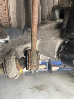 2003 Jaguar Suspension - Jaguar with suspension noises came into shop. Fully repaired and on his way, after the sway bar and stabilizer's were replaced. 2003 Jaguar Suspension - Jaguar with suspension noises came into shop. Fully repaired and on his way, after the sway bar and stabilizer's were replaced.