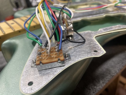 Electronics Repair - This Jazzmaster had a faulty slider switch. After a brief stay in the shop it is back in action and ready to play. Electronics Repair - This Jazzmaster had a faulty slider switch. After a brief stay in the shop it is back in action and ready to play.