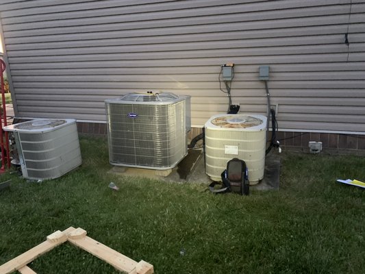 New hvac install - System was low on our 22 refrigerant, replaced with new 410 a carrier heat pump and air handler in the attic system is now cooling the house just fine with this hot summer. We are having. New hvac install - System was low on our 22 refrigerant, replaced with new 410 a carrier heat pump and air handler in the attic system is now cooling the house just fine with this hot summer. We are having.