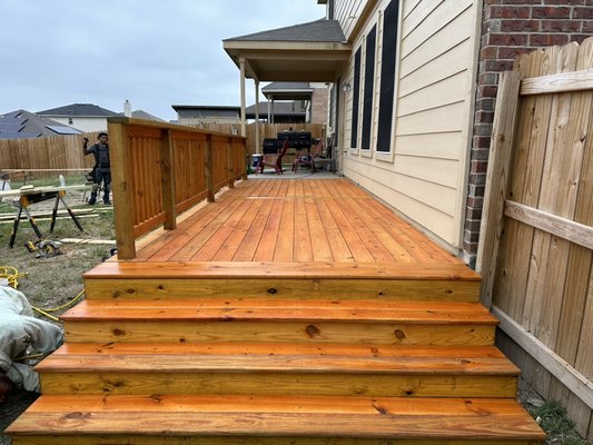From a useless space to a work of art. Two tone deck with handrails and massive 8’ steps. - This space was useless, We transformed it to a work of art. From a useless space to a work of art. Two tone deck with handrails and massive 8’ steps. - This space was useless, We transformed it to a work of art.