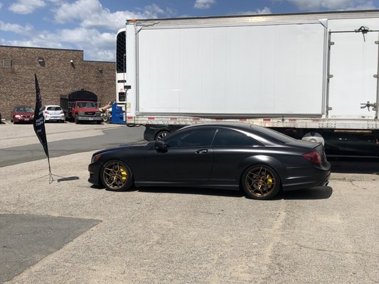 Mercedes Cl63 AMG Satin Black Avery Dennison Vinyl Wrap - From factory white to Satin Black Vinyl Wrap.