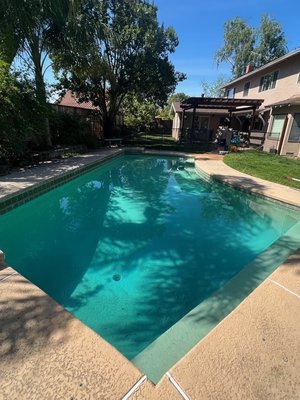 Examples of our work - If your pool has lost it's shine, we can help you find it! With our knowledgeable pool techs on the job, we will get it back to its blue, sparkling self using the necessary tools and correct dosages of chemicals to get you back and enjoying your pool. Examples of our work - If your pool has lost it's shine, we can help you find it! With our knowledgeable pool techs on the job, we will get it back to its blue, sparkling self using the necessary tools and correct dosages of chemicals to get you back and enjoying your pool.