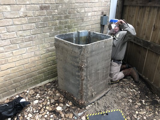 How to Really Clean a Comdenser. - Wash from inside, from out?  Use a power washer?  You MUST use a chemical?
If the debris is completely insoluble and sticks to condenser, there is no chemical available that can clean it. No, just good ole elbow grease, that’s it.