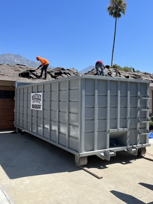 Roofing demo for a roofing/solar company - 40 Yard dumpster for a roofing company Roofing demo for a roofing/solar company - 40 Yard dumpster for a roofing company