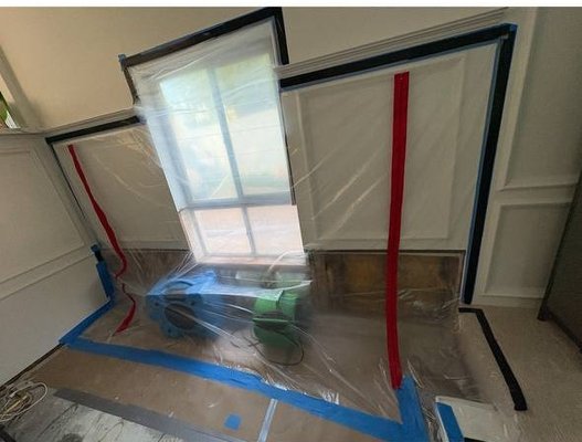 Repair drywall and hardwood - We repaired drywall, hardwood and molding after water damage. We installed air scrubber and fan for drying damage area
