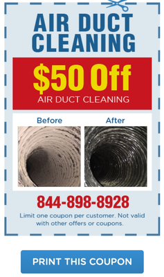🌬 Breathe Easy with Air Duct Brothers! 🌬 - Ready to transform your living space into a haven of clean, fresh air? Look no further! North New Jersey's Trusted Air Duct & Dryer Vent Cleaners are here to make it happen, and we're offering an exclusive deal just for you.

💰 $50 Off Air Duct Cleaning 💰
Call (844) 898-8928 and mention 'Yelp' to claim your discount!

Choosing the right company for air duct and dryer vent cleaning is crucial, and at Air Duct Brothers, we pride ourselves on being "the right guys." With years of experience in industrial, commercial, and residential settings, we've tackled everything from hospital HVAC systems to cleaning rugs in your living room.

Why Choose Air Duct Brothers?

✅ Versatile Expertise: Whether it's a contaminated air duct system, a clogged dryer vent, a flooded basement, or a dirty rug, we've got you covered. Our team is equipped to handle a wide range of cleaning needs.

✅ Cutting-Edge Equipment: We invest in state-of-the-art equipment to ensure thorough and efficient cleaning. Your satisfaction is our top priority, and our dedicated experts are committed to delivering the best results.

✅ Your Home, Your Castle: We understand the importance of your home, and we treat it with the utmost care and respect. When you choose Air Duct Brothers, you can expect nothing short of the best service.

✅ Fully Insured and Bonded: Your peace of mind matters to us. We are fully insured and bonded, providing you with confidence that the work will be completed in a timely fashion and at the highest level of quality.

Don't miss out on this limited-time offer! Breathe easier and enjoy a cleaner, healthier home. Call (844) 898-8928 now and mention 'Yelp' to get $50 off your air duct cleaning service. Trust the experts at Air Duct Brothers for a breath of fresh air! 🍃✨