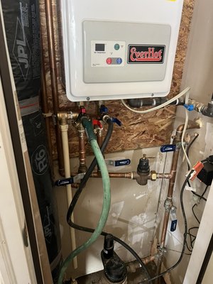 Tankless water heater repair and flush. - Tankless water heater isolation valves install and flush. Tankless water heater repair and flush. - Tankless water heater isolation valves install and flush.