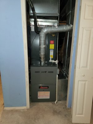 a/c installation - This was an Amana replacement furnace and air conditioner installed with lifetime warranty on heat exchanger and compressor. a/c installation - This was an Amana replacement furnace and air conditioner installed with lifetime warranty on heat exchanger and compressor.
