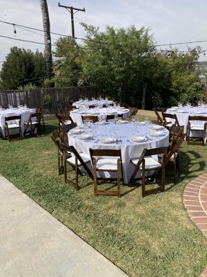 Back Yard Wedding - We did a complete set up for a 130 person back yard wedding! Back Yard Wedding - We did a complete set up for a 130 person back yard wedding!