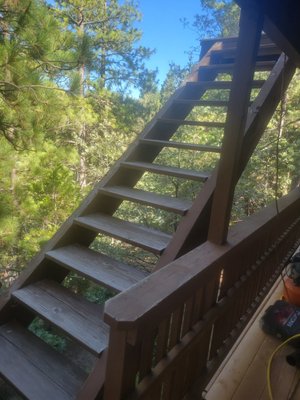 patio deck rebuild - redid a customer  patio upper and lower deck waterproof and all