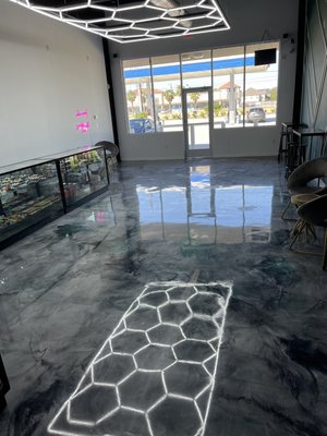 Inside - Inside this beautiful showroom and lounge room. Sit back and relax while you consume your favorite products! Inside - Inside this beautiful showroom and lounge room. Sit back and relax while you consume your favorite products!