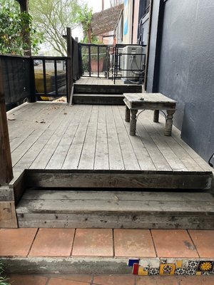 Downtown, LA | Outdoor Wooden Deck Project - This project was on old wooden deck by the entrance of one of the oldest and historical commercial buildings in Downtown, Los Angeles. Customer initially wanted to completely redo the deck since it was very old and weathered out. However because it was a historical building the process would have been very expensive and long. They called California Ecoblast to the rescue. We were able to use our Dustless Blasting (wet blasting) state of the are equipment to bring this deck back to life and save the customer tons of money and time. Results were better than expected. Downtown, LA | Outdoor Wooden Deck Project - This project was on old wooden deck by the entrance of one of the oldest and historical commercial buildings in Downtown, Los Angeles. Customer initially wanted to completely redo the deck since it was very old and weathered out. However because it was a historical building the process would have been very expensive and long. They called California Ecoblast to the rescue. We were able to use our Dustless Blasting (wet blasting) state of the are equipment to bring this deck back to life and save the customer tons of money and time. Results were better than expected.